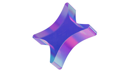 Abstract colored glass 3d holographic shape - 764260422