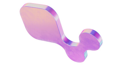 Abstract colored glass 3d holographic shape