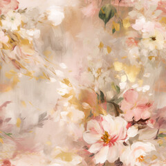 Elegant Floral Art with Abstract Qualities. Seamless file.