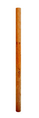 Short vertical wooden pole on isolated transparent background