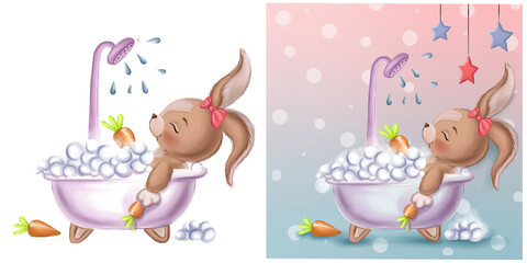 Bunny in the bath.