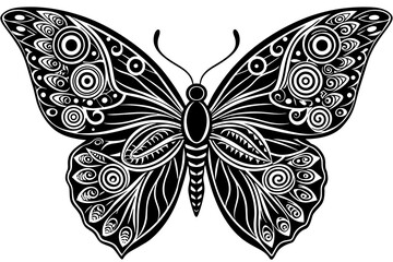 Butterfly silhouette vector art illustration