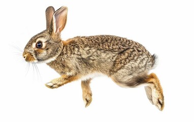Freckled Hopper Spotted Rabbit Isolated on White Background.