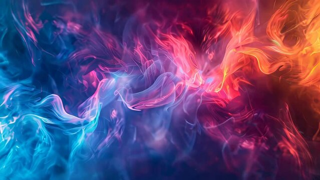Abstract background of colored smoke in the form of a wave or fire