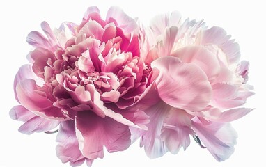 The Pink Camellia Elegance Isolated on White Background.