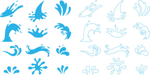 Water drops. Cartoon tears, nature splash elements. Isolated transparent background raindrop or sweat, wet droplets of dew shapes collection aqua vector set of silhouette droplet, drop liquid icons.
