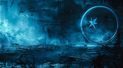 Galaxy and Stars in Space, Blue Night Sky Fantasy Illustration