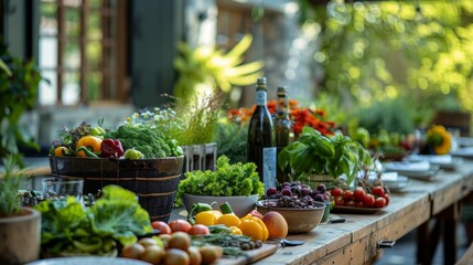 Farm to Table Dining. Fresh Produce Showcase of Locally Sourced Ingredients