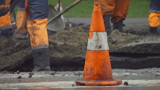 Road repair work city man equipment machine industrial street asphalt