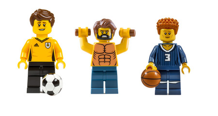Naklejka premium Set of 3 lego sportsmen figures