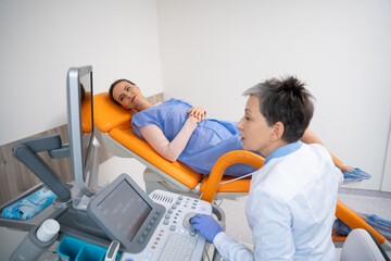 Patient Undergoing Diagnostic Examination in Clinic. - 764267293