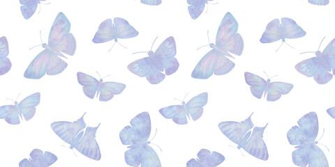 watercolor pattern of flying butterflies, for wallpaper, wrapping paper and packaging, seamless pattern, abstract background for design