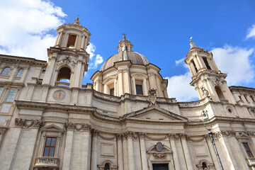 Fototapeta na wymiar Church Sant'Agnese in Agone at Piazza Navona in Rome, Italy
