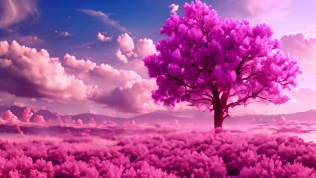 creative pink landscape scenery background wallpaper