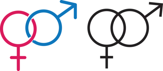 Fotobehang Unisex symbol icon collection. Male and female symbols. EPS 10 vector © Shibani