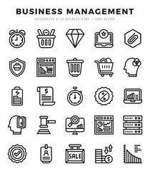 Business Management Icon Pack 25 Vector Symbols for Web Design.