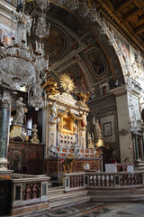 Interior of Basilica of Santa Maria in Aracoeli in Rome, Italy	
