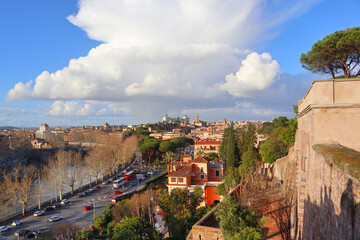 Rome panorama from Orange Garden in Rome, Italy	