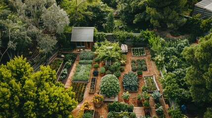 A backyard transformed into a small regenerative farm, highlighting techniques that improve soil health, biodiversity, and crop yield in home gardening