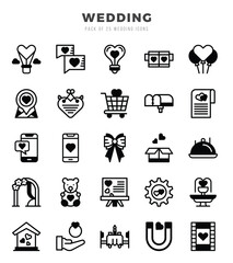 icons set. Wedding for web. app. vector illustration.
