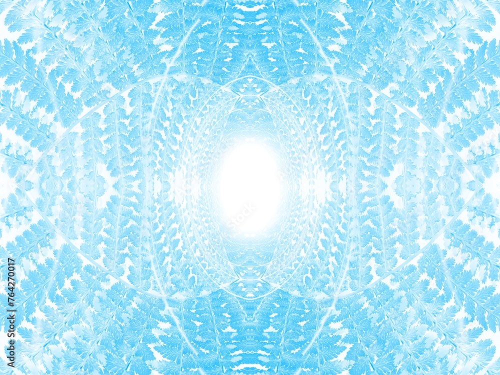 Poster abstract background with symmetrical pattern of natural fern leaf pattern and effect of depth of spa