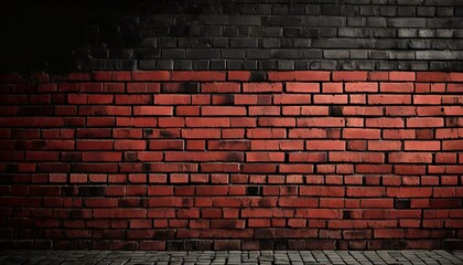 red brick wall stands out against a stark black backdrop