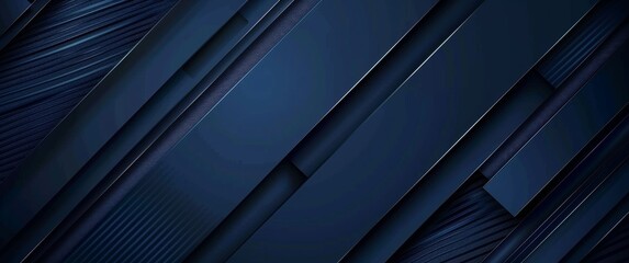 Abstract dark blue geometric background with diagonal stripes of textured metal and rough concrete...