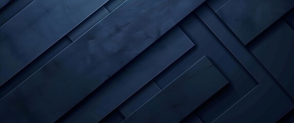 Abstract dark blue geometric background with diagonal stripes of textured metal and rough concrete for corporate design, web banner or presentation cover template