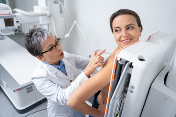 Patient Undergoing Diagnostic Examination in Clinic
