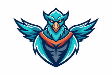 bird man logo white background 