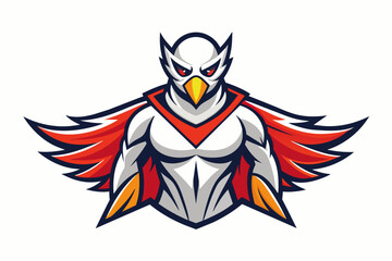 bird man logo white background 