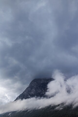 Mountain landscape. rain clouds over the mountain.  Turkey.