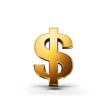 3d dollar sign on a white background