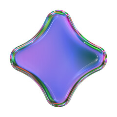 3d hologram abstract glass shape - 764272438