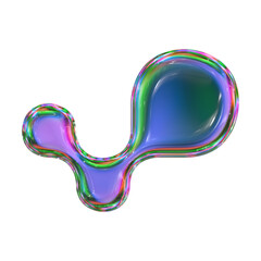 3d hologram abstract glass shape - 764272444