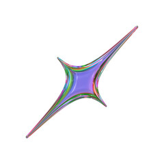 3d hologram abstract glass shape - 764272458