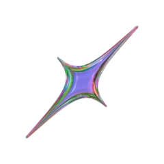 Tapeten 3d hologram abstract glass shape © vanzyst