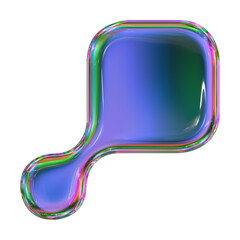 3d hologram abstract glass shape - 764272484
