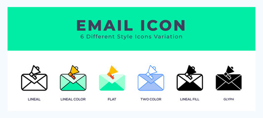 Email set of simple icons great for web. app. presentation and more.