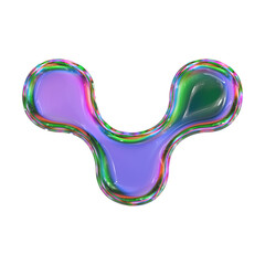 3d hologram abstract glass shape - 764272601