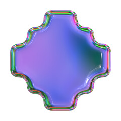 3d hologram abstract glass shape - 764272611