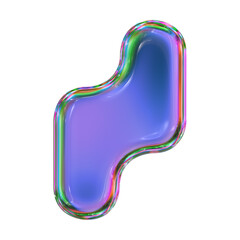 3d hologram abstract glass shape - 764272677