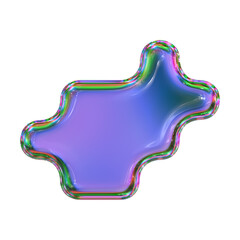 3d hologram abstract glass shape - 764272678