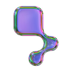 3d hologram abstract glass shape - 764272692