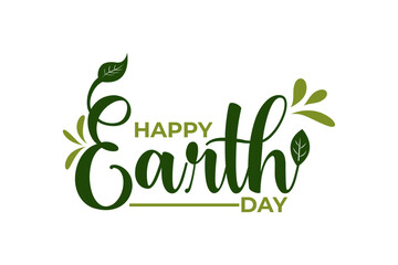 happy earth day lettering