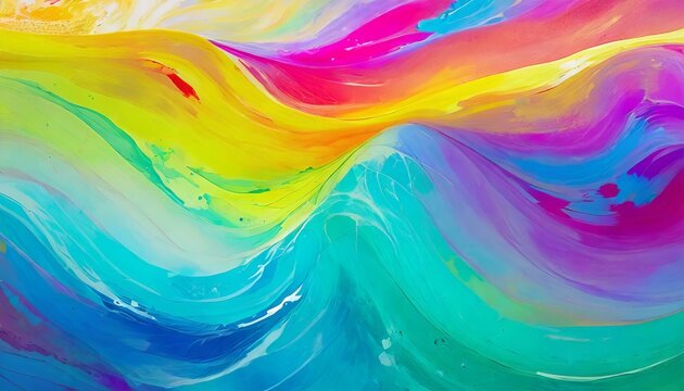 Bold and Colorful: Rainbow Swirls in Acrylic Ink