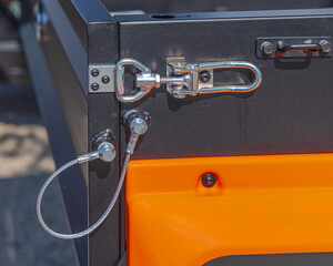 Closed Latch and Safety Cable Wire at Trailer Door