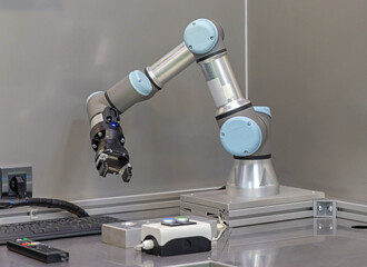 Experimental Robotic Arm in Laboratory Technology Equipment