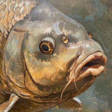 carp fish close-up. generative ai