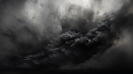 Monochrome Cloudscape Drama: Charcoal Explosion Abstract